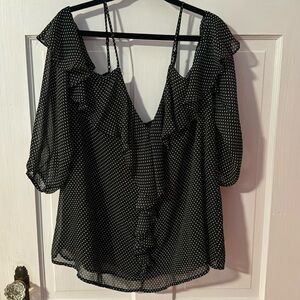 Olivia Grey Sheer Black  Women's Too with Spaghetti Straps and 3/4 Sleeves